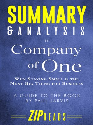 cover image of Summary & Analysis of Company of One